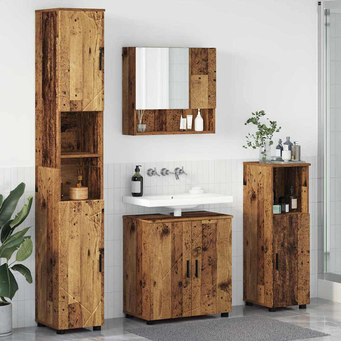 Set de mobilier pentru baie 4 buc. Lemn Vechi 61 x 35 x 64 cm WALTI