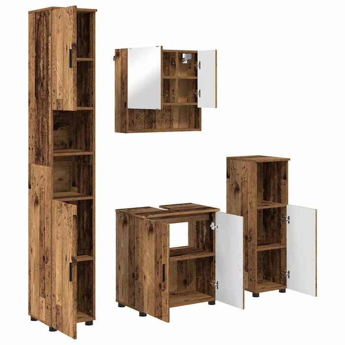 Set de mobilier pentru baie 4 buc. Lemn Vechi 61 x 35 x 64 cm WALTI