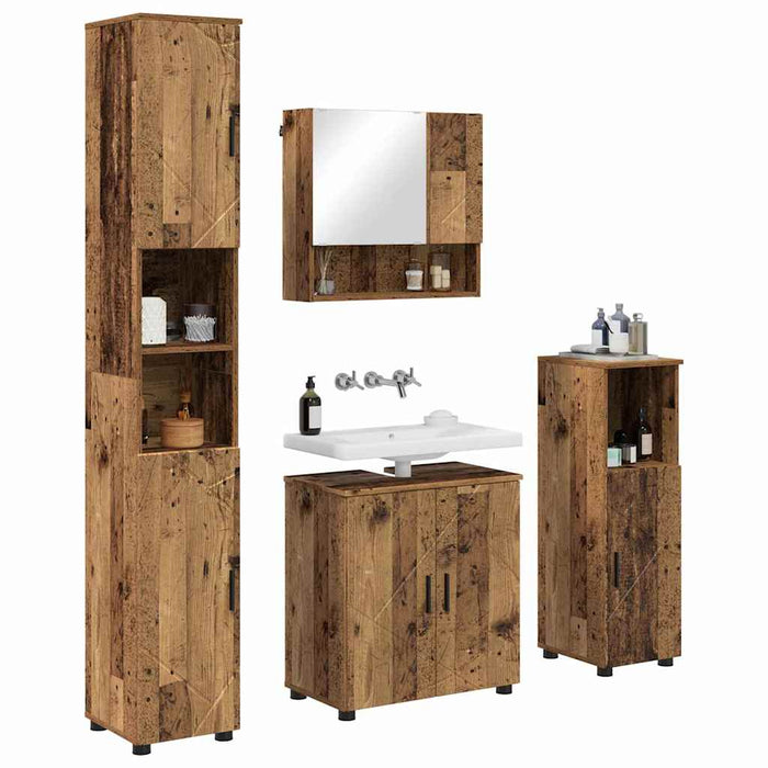 Set de mobilier pentru baie 4 buc. Lemn Vechi 61 x 35 x 64 cm WALTI