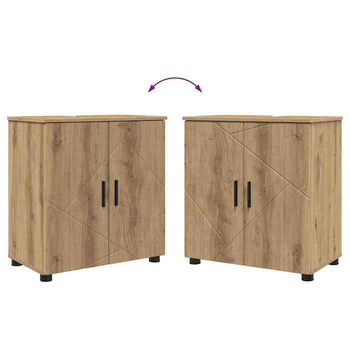 Set de mobilier pentru baie 4 buc. Stejar Artizanal WALTI