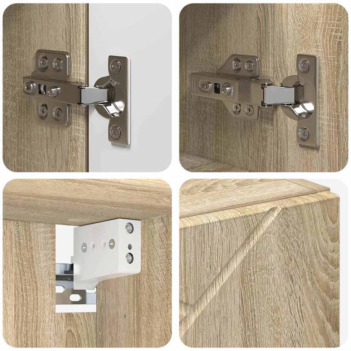 Set de mobilier pentru baie cu sertar 4 pcs Stejar Sonoma WALTI