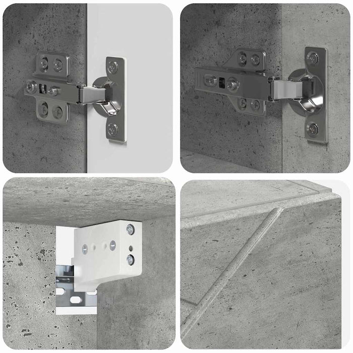 Set de mobilier pentru baie cu sertar 4 pcs Gri din beton WALTI