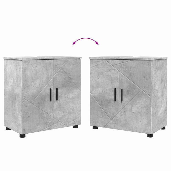 Set de mobilier pentru baie cu sertar 4 pcs Gri din beton WALTI