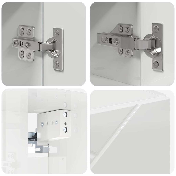 Set de mobilier pentru baie cu sertar cu ușă 4 pcs Alb lucios WALTI