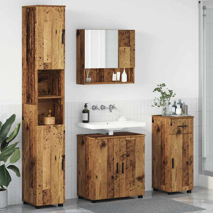 Set de mobilier pentru baie 4 buc. Lemn Vechi 61 x 35 x 64 cm WALTI