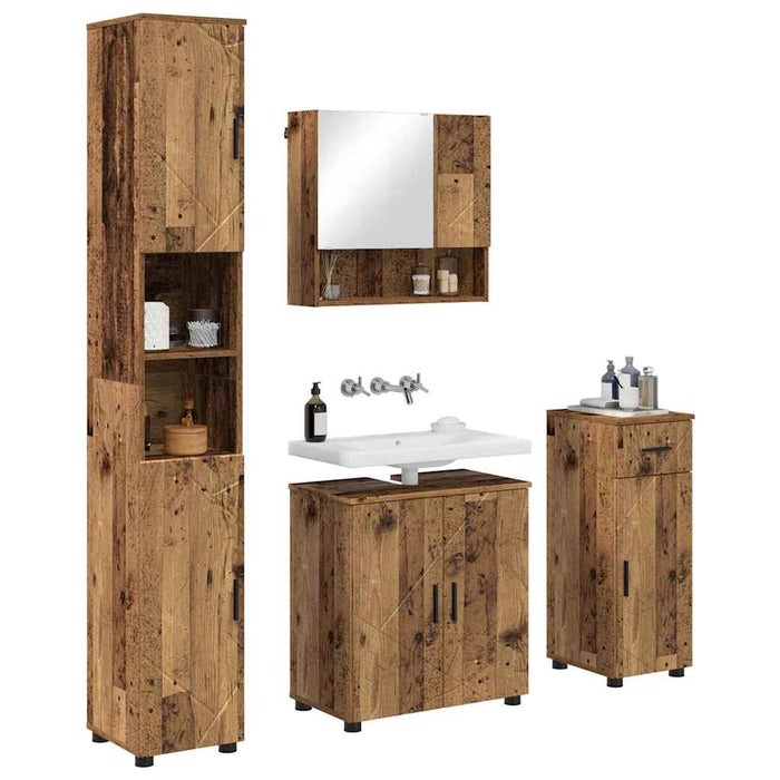 Set de mobilier pentru baie 4 buc. Lemn Vechi 61 x 35 x 64 cm WALTI