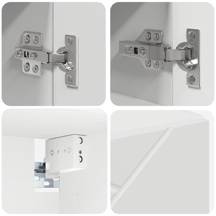 Set de mobilier pentru baie 5 pcs Alb Lemn compozit & Metal WALTI