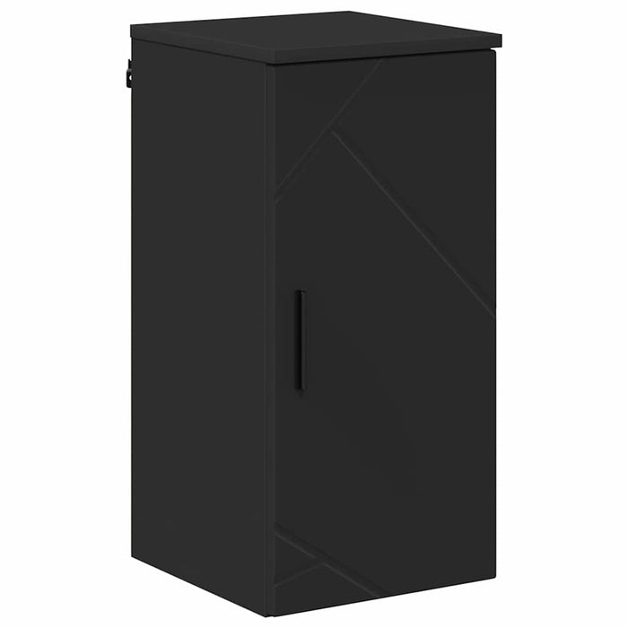 Set de mobilier pentru baie 5 pcs Negru Lemn compozit & Metal WALTI