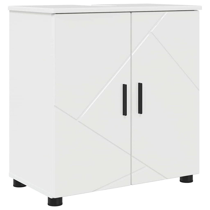 Set de mobilier pentru baie Pe perete 5 pcs Alb foarte lucios - WALTI WALTI