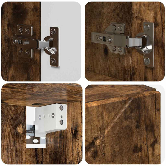Set de mobilier pentru baie 5 buc. Stejar fumuriu - WALTI WALTI