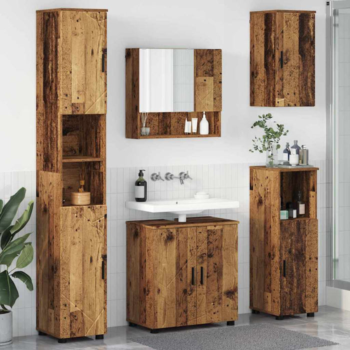Set de mobilier pentru baie 5 buc. Lemn Vechi 61 x 35 x 64 cm WALTI