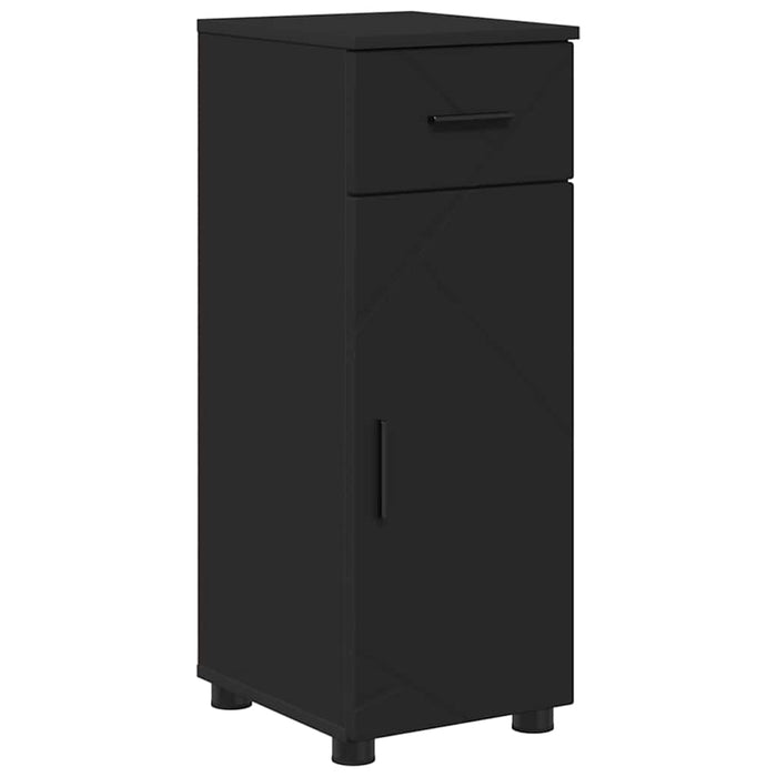 Set de mobilier pentru baie 5 pcs Negru Lemn compozit & Metal WALTI