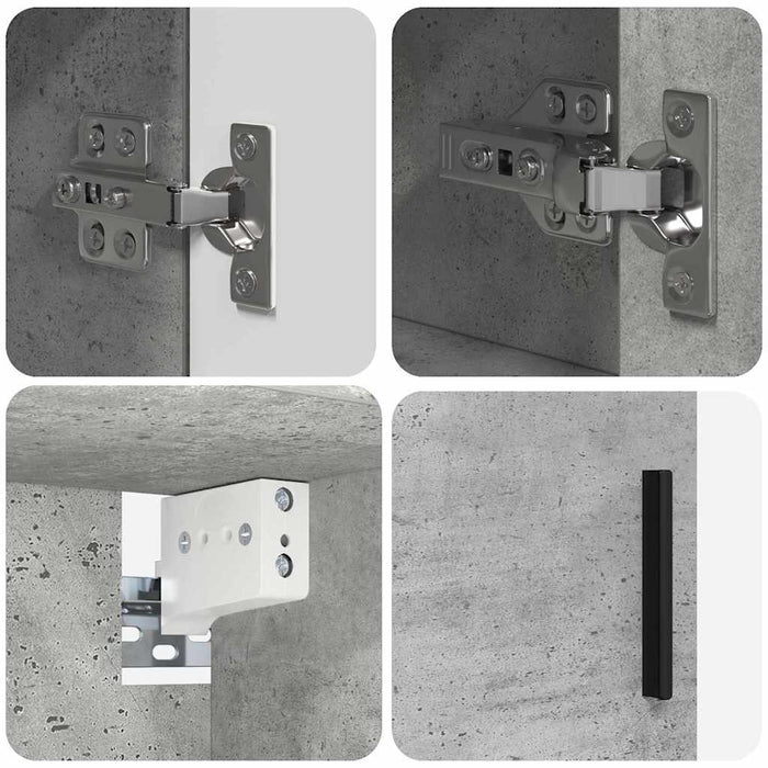 Set de mobilier pentru baie cu sertar 5 pcs Gri din beton WALTI