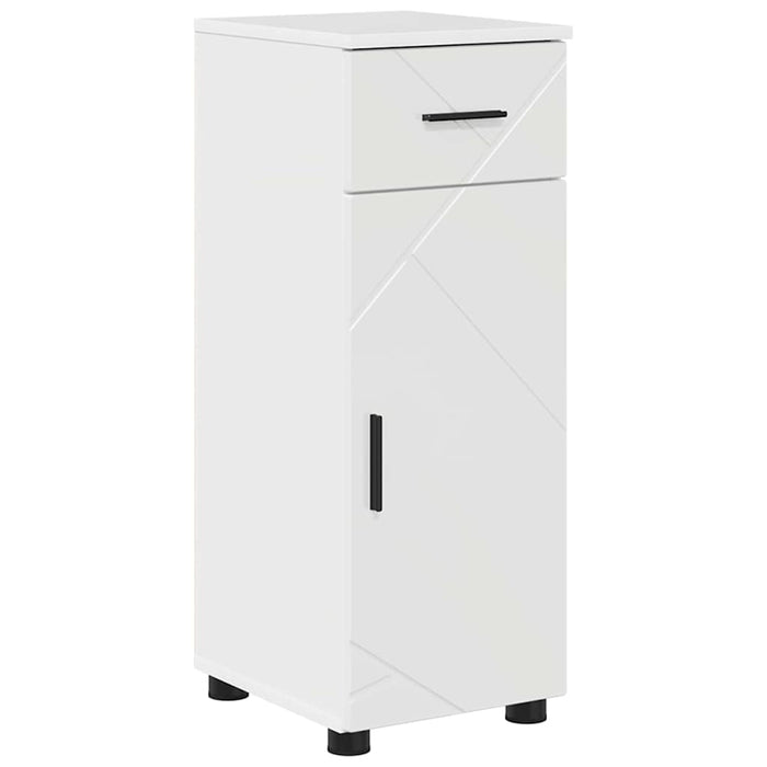 Set de mobilier pentru baie cu sertar 5 pcs Alb foarte lucios - WALTI WALTI