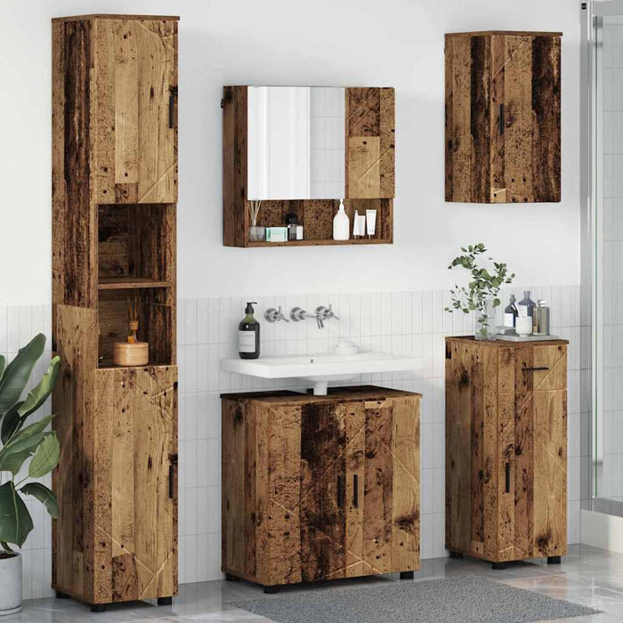 Set de mobilier pentru baie 5 buc. Lemn Vechi 61 x 35 x 64 cm WALTI