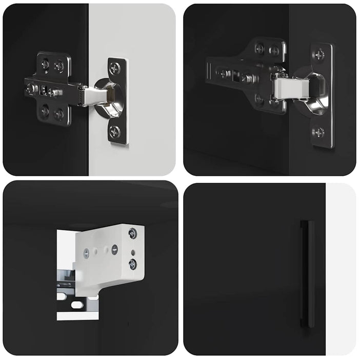 Set de mobilier pentru baie 4 buc. Negru 61 x 35 x 64 cm - WALTI WALTI