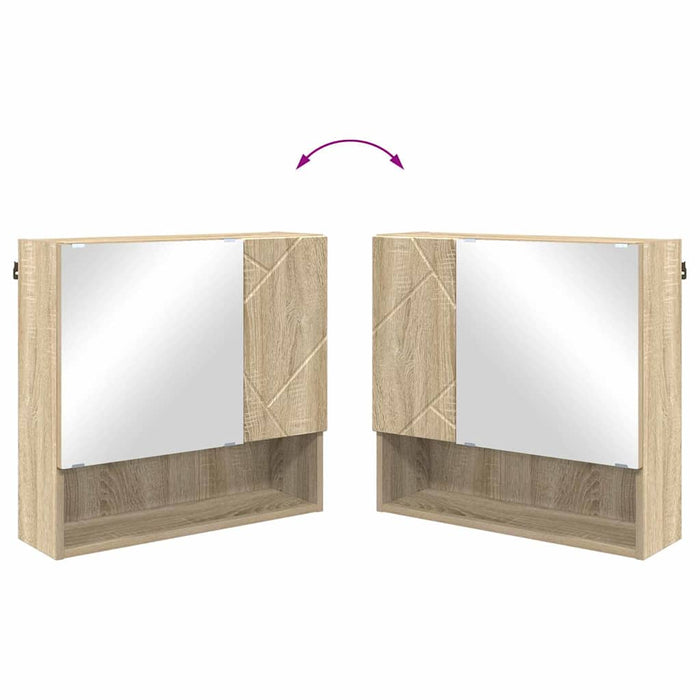 Set de mobilier pentru baie Pe perete 4 pcs Stejar Sonoma WALTI
