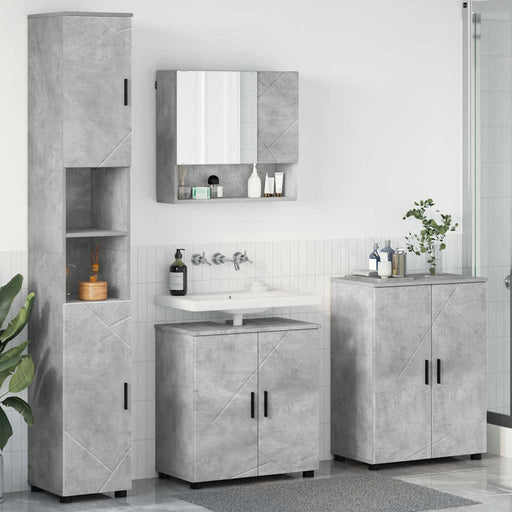 Set de mobilier pentru baie Pe perete 4 pcs Gri din beton - WALTI WALTI