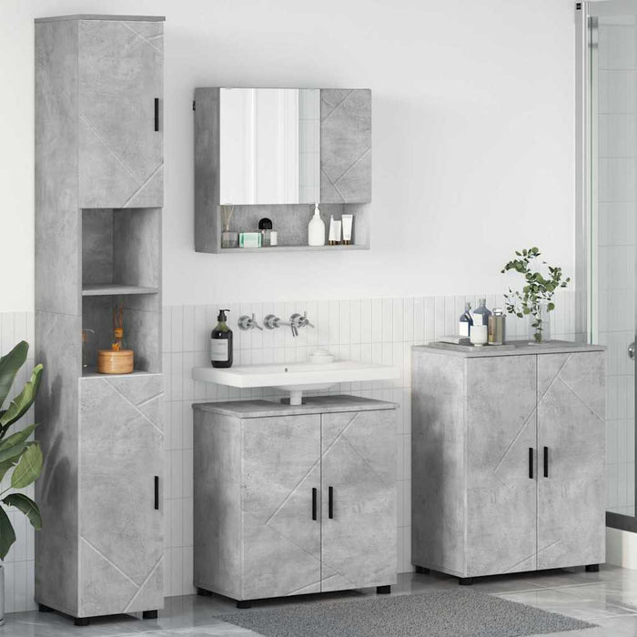 Set de mobilier pentru baie Pe perete 4 pcs Gri din beton WALTI