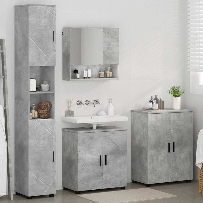 Set de mobilier pentru baie Pe perete 4 pcs Gri din beton WALTI