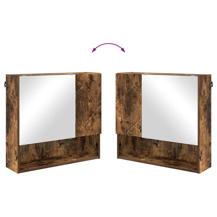 Set de mobilier pentru baie 4 buc. Stejar fumuriu WALTI