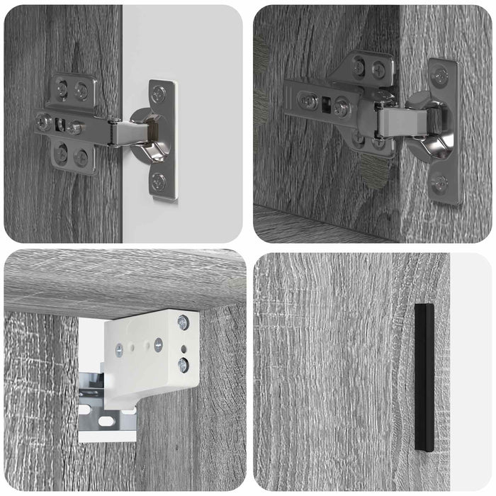 Set de mobilier pentru baie 4 buc. Gri Sonoma 61 x 35 x 64 cm WALTI