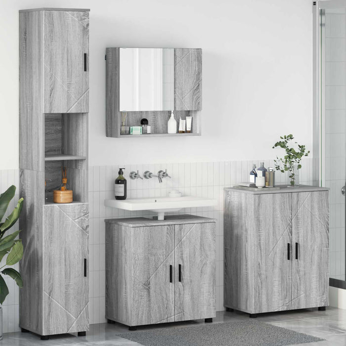 Set de mobilier pentru baie 4 buc. Gri Sonoma 61 x 35 x 64 cm WALTI