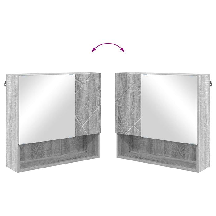 Set de mobilier pentru baie 4 buc. Gri Sonoma 61 x 35 x 64 cm WALTI
