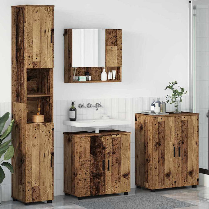 Set de mobilier pentru baie 4 buc. Lemn Vechi 61 x 35 x 64 cm WALTI