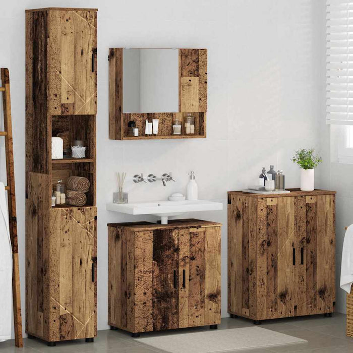 Set de mobilier pentru baie 4 buc. Lemn Vechi 61 x 35 x 64 cm WALTI