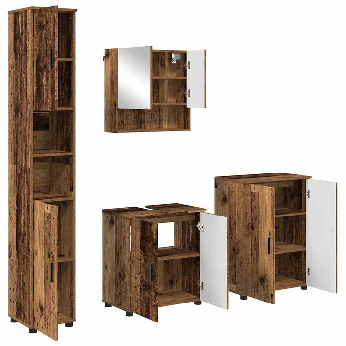 Set de mobilier pentru baie 4 buc. Lemn Vechi 61 x 35 x 64 cm WALTI