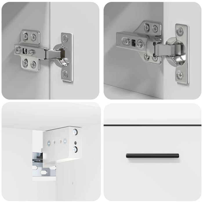 Set de mobilier pentru baie 2 pcs Alb Lemn aranjat și metal WALTI