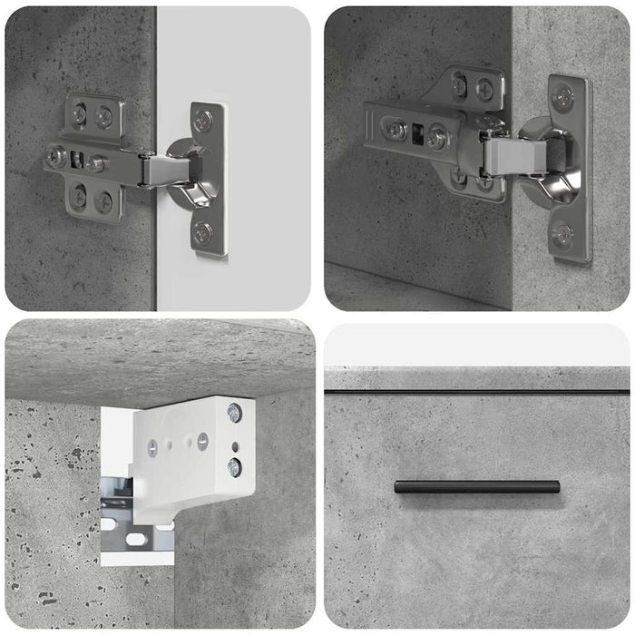 Set de mobilier pentru baie cu sertar 2 pcs Gri din beton WALTI