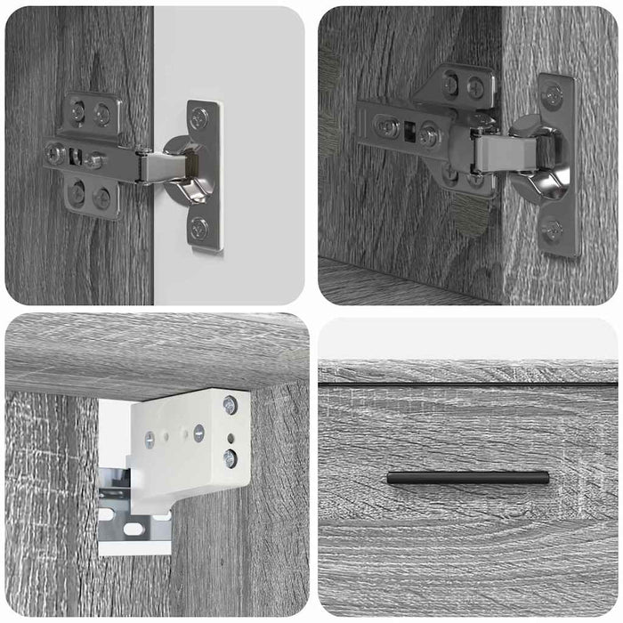 Set de mobilier pentru baie cu sertar cu raft 2 pcs Gri Sonoma WALTI