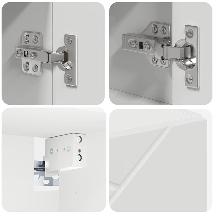 Set de mobilier pentru baie 4 pcs Alb Lemn aranjat și metal - WALTI WALTI