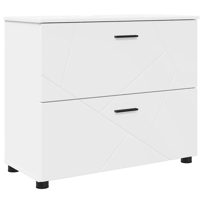 Set de mobilier pentru baie 4 pcs Alb Lemn aranjat și metal - WALTI WALTI