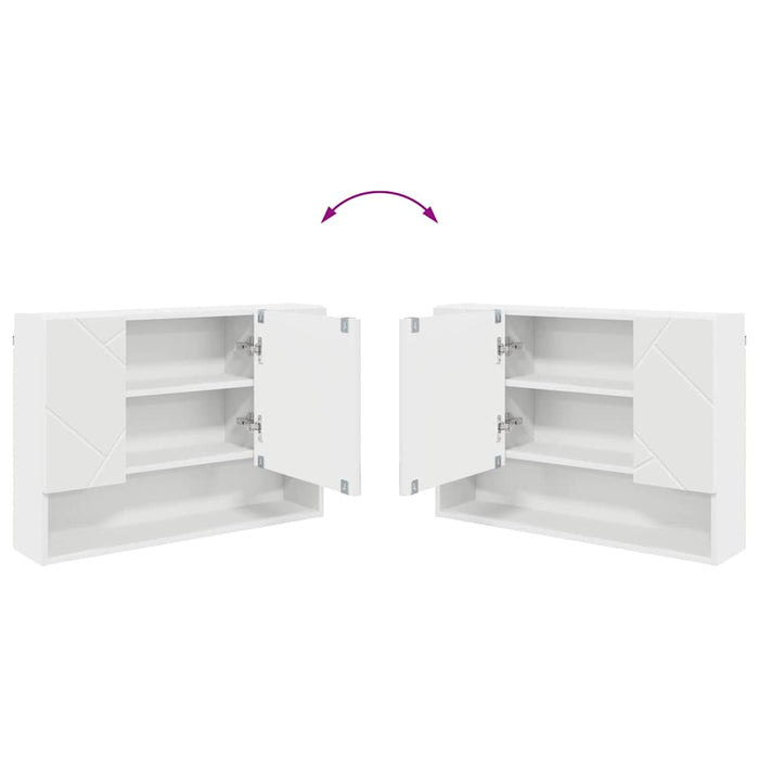 Set de mobilier pentru baie 4 pcs Alb Lemn aranjat și metal - WALTI WALTI
