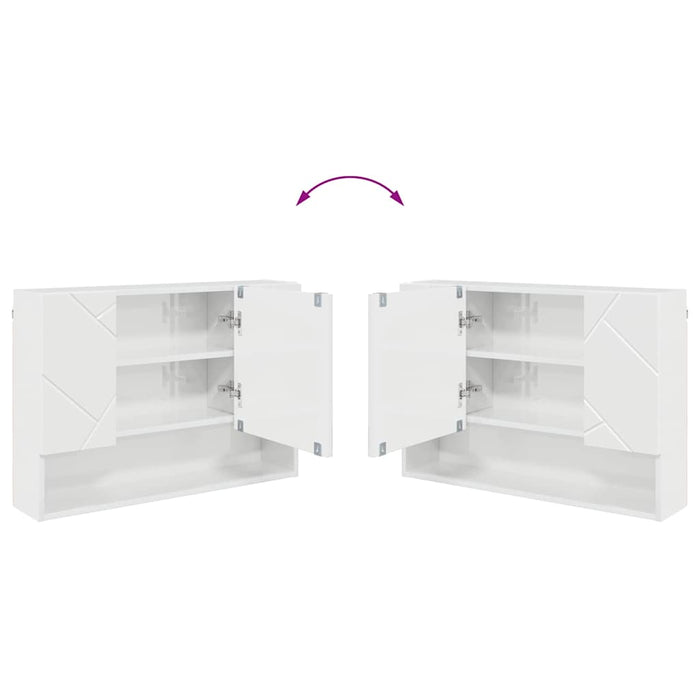 Set de mobilier pentru baie cu sertar cu raft 4 pcs Alb lucios WALTI