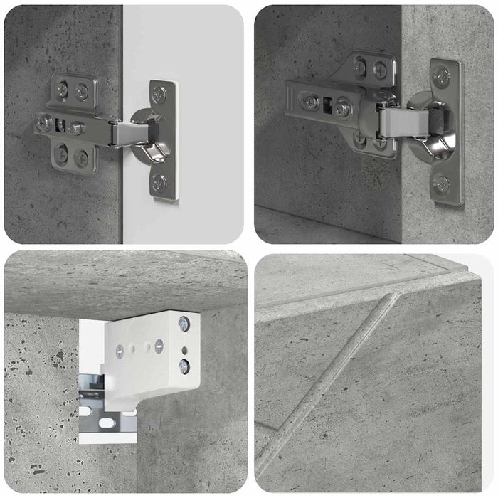 Set de mobilier pentru baie cu sertar 5 pcs Gri din beton WALTI
