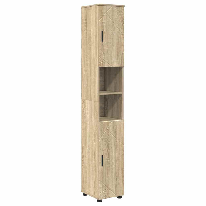 Set de mobilier pentru baie cu sertar 5 pcs Stejar Sonoma - WALTI WALTI