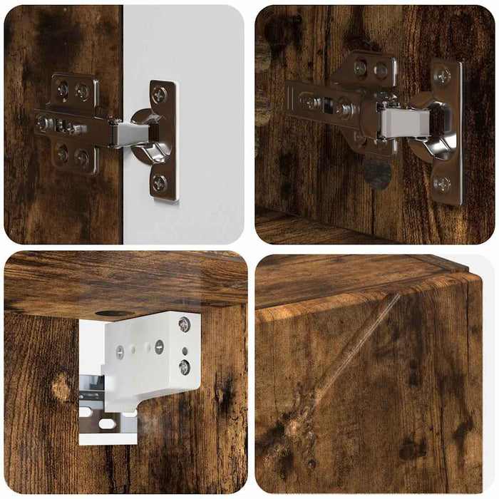 Set de mobilier pentru baie 5 buc. Stejar fumuriu - WALTI WALTI