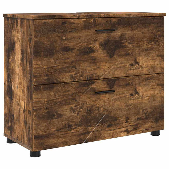 Set de mobilier pentru baie 5 buc. Stejar fumuriu - WALTI WALTI