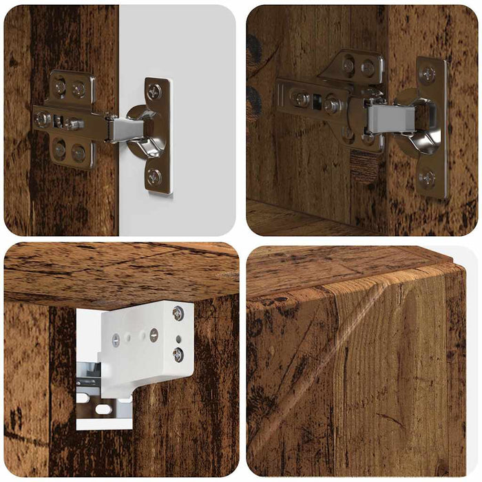 Set de mobilier pentru baie cu sertar cu raft 5 pcs Lemn Vechi - WALTI WALTI
