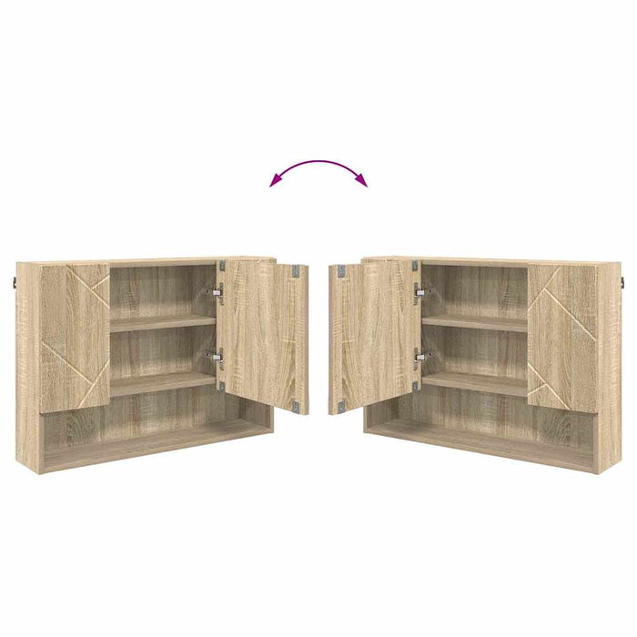 Set de mobilier pentru baie cu sertar 4 pcs Stejar Sonoma WALTI