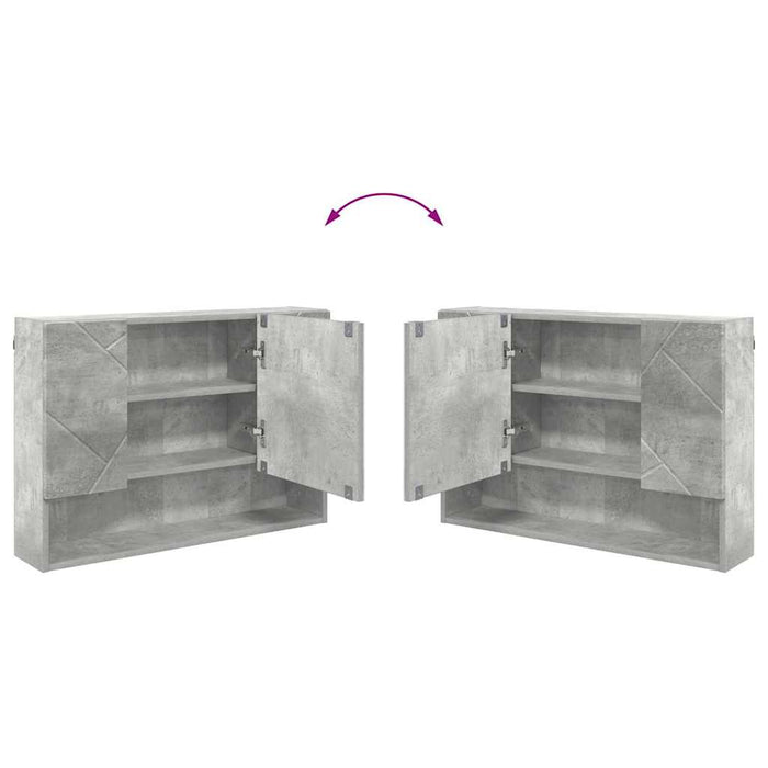 Set de mobilier pentru baie cu sertar 4 pcs Gri din beton WALTI