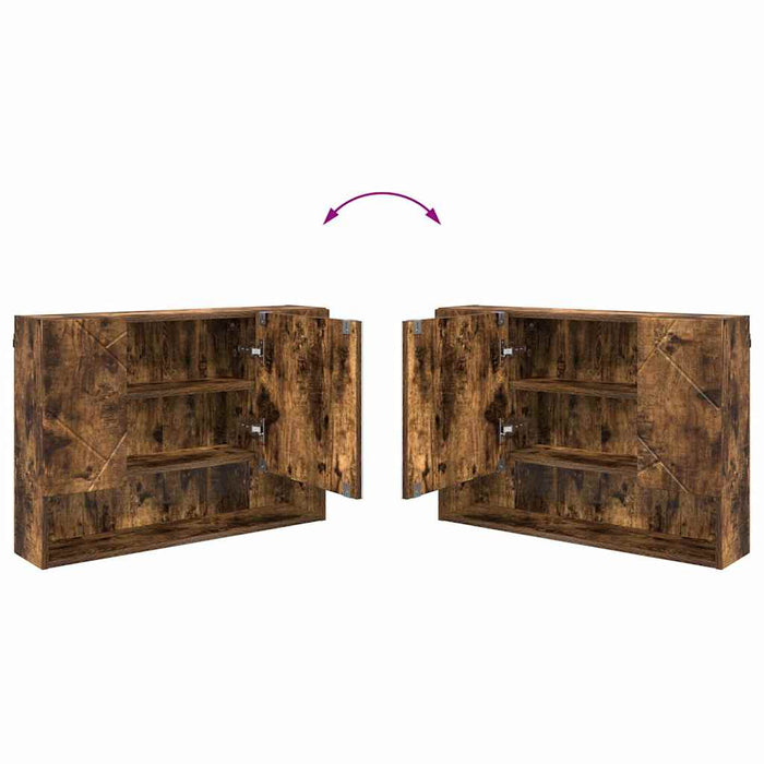 Set de mobilier pentru baie 4 buc. Stejar fumuriu - WALTI WALTI