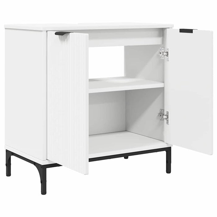 Set de mobilier pentru baie 2 pcs Alb Lemn aranjat și metal WALTI