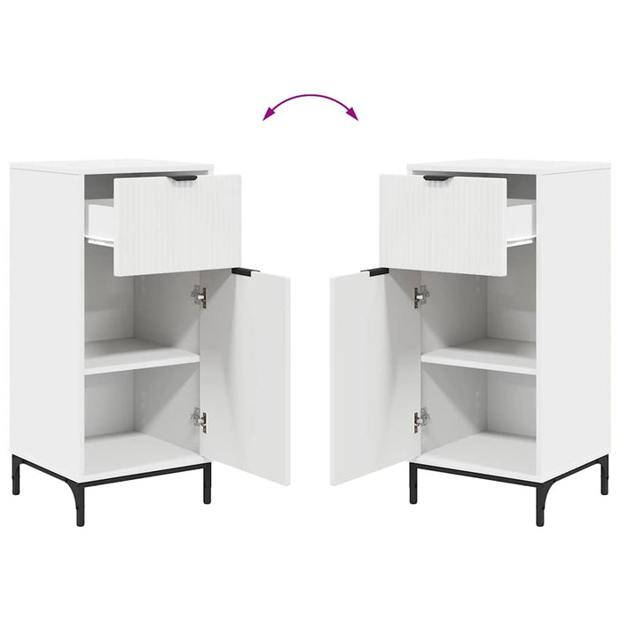Set de mobilier pentru baie 2 pcs Alb Lemn aranjat și metal WALTI