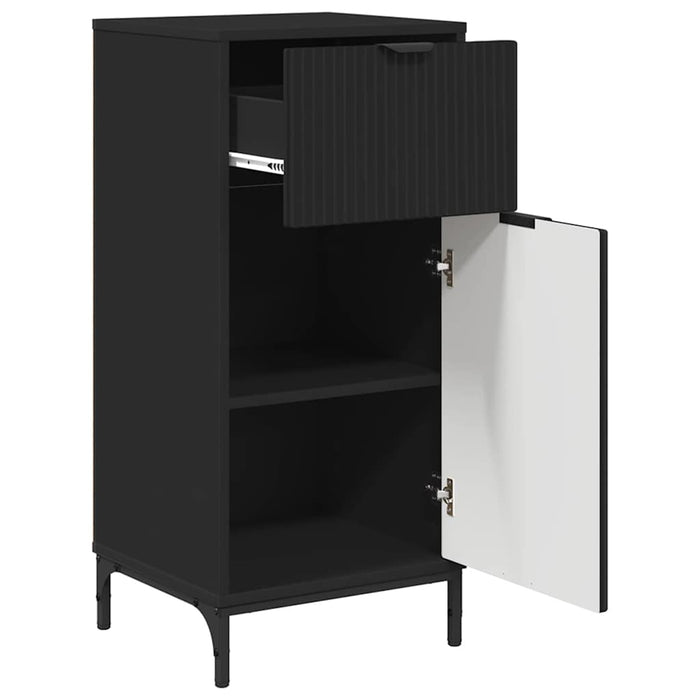 Set de mobilier pentru baie 2 pcs Negru Lemn aranjat și metal WALTI