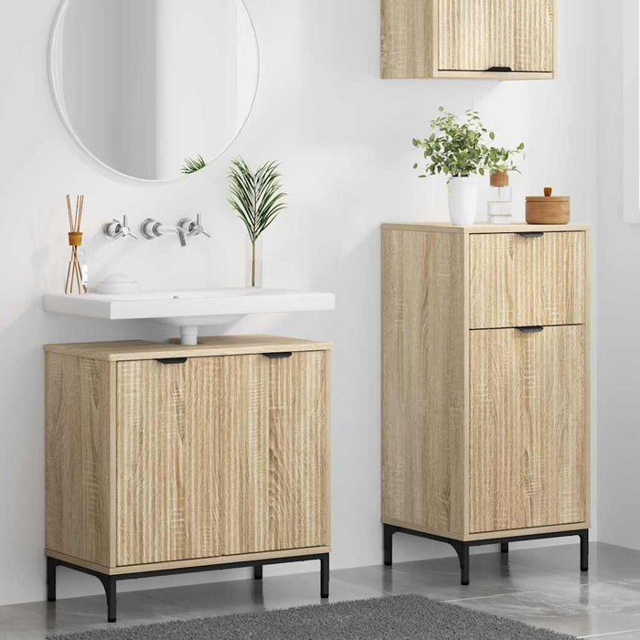 Set de mobilier pentru baie cu sertar 2 pcs Stejar Sonoma WALTI